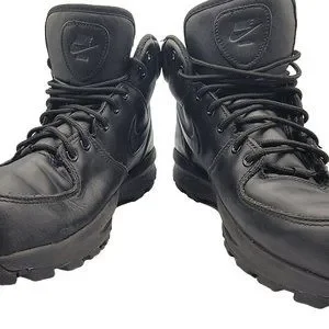 Nike Manoa Mens 9.5 Leather Triple Black Boots Outdoor Hiking 454350-003 NEW* Men Nike Manoa Leather boots Triple Black (454350 003  main image 3